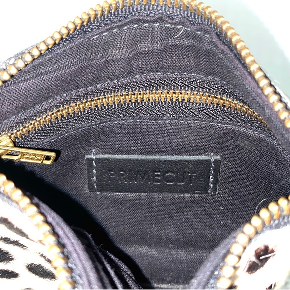 PrimeCut Women's Black Polka Dot Cowhide Mini Clutch Pouch Wallet - Picture 8 of 10